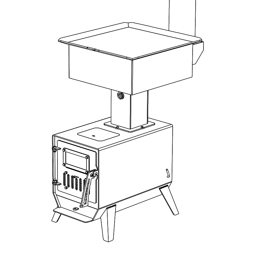 多功能型柴燒爐-多功能料理台